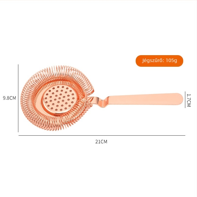 Hawthorne-stílusú koktél szűrő rozsdamentes acél hálós szűrő – Riphel, Modern minimalizmus, Tömeg 105 g