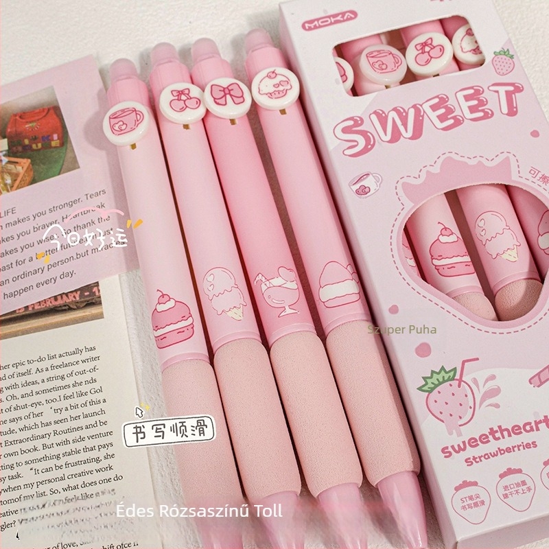 Rajzfilm termikus törölhető toll általános iskolásoknak – MOYL Cartoon sorozat, műanyag ház, rozsdamentes acél heg, törölhető