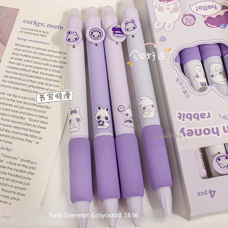 Rajzfilm termikus törölhető toll általános iskolásoknak – MOYL Cartoon sorozat, műanyag ház, rozsdamentes acél heg, törölhető