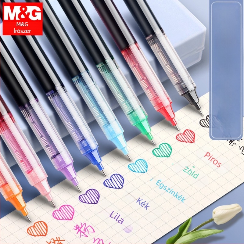 Morning Light diák gel toll a jegyzeteléshez — műanyag ház, volfrám hegy, nem törölhető, napi íráshoz