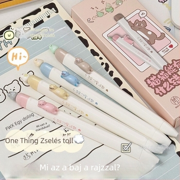 Műanyag héjú toll műanyag heggyel, kattintásos zárás, nem törölhető, ajándékdobozos csomagolás