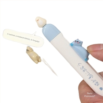 Műanyag héjú toll műanyag heggyel, kattintásos zárás, nem törölhető, ajándékdobozos csomagolás