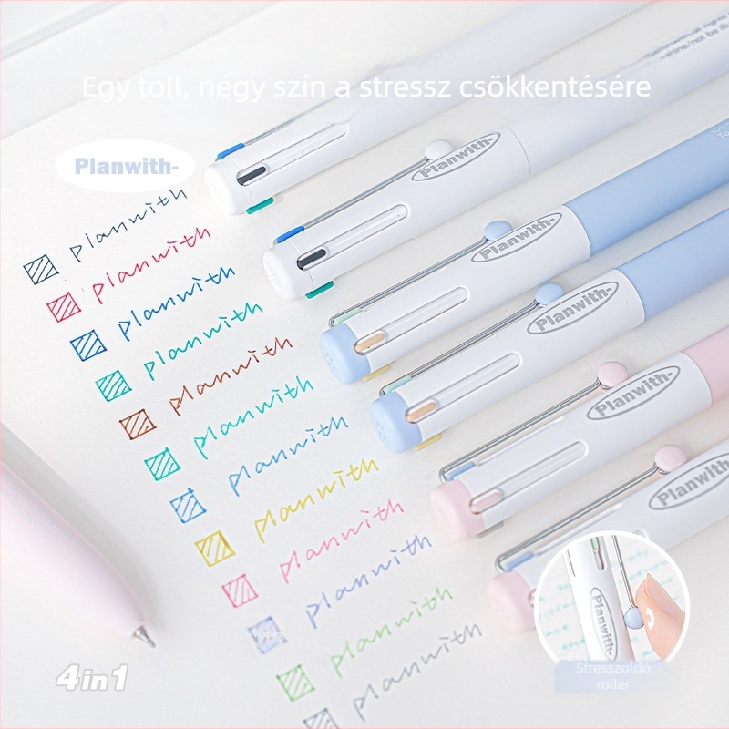 Planwith 4-in-1 több színű toll ABS burkolattal, CS heggyel – nem törölhető