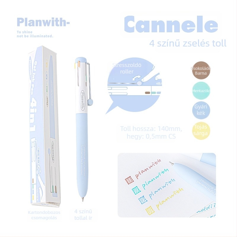 Planwith 4-in-1 több színű toll ABS burkolattal, CS heggyel – nem törölhető