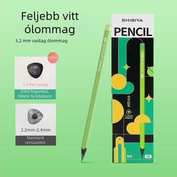 Háromszög alakú fa ceruza diákoknak, 2B grafit, íráshoz