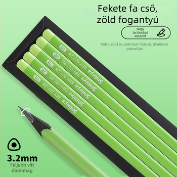 Háromszög alakú fa ceruza diákoknak, 2B grafit, íráshoz