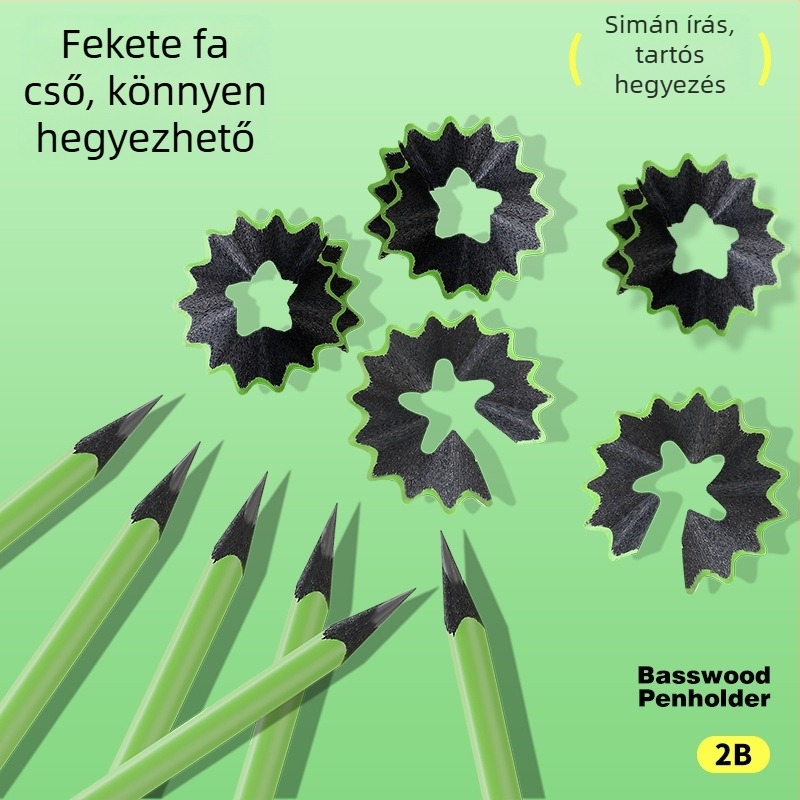 Háromszög alakú fa ceruza diákoknak, 2B grafit, íráshoz