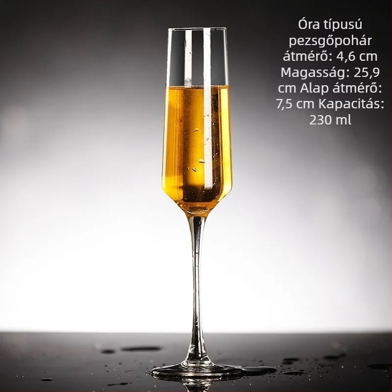 Üvegből készült pezsgőpohár-készlet, 201-300 ml kapacitás, modern minimalista stílus, testreszabható feldolgozás