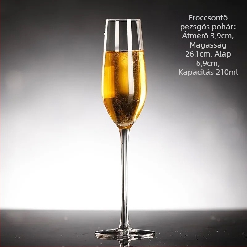 Üvegből készült pezsgőpohár-készlet, 201-300 ml kapacitás, modern minimalista stílus, testreszabható feldolgozás