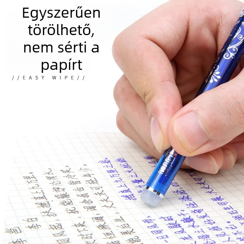 Törölhető zselés toll tűhegyes vég, wolfram vég, műanyag test, kupakkal