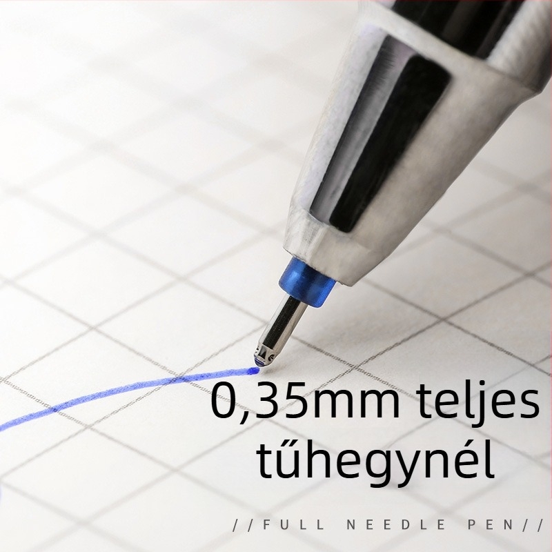 Törölhető zselés toll tűhegyes vég, wolfram vég, műanyag test, kupakkal