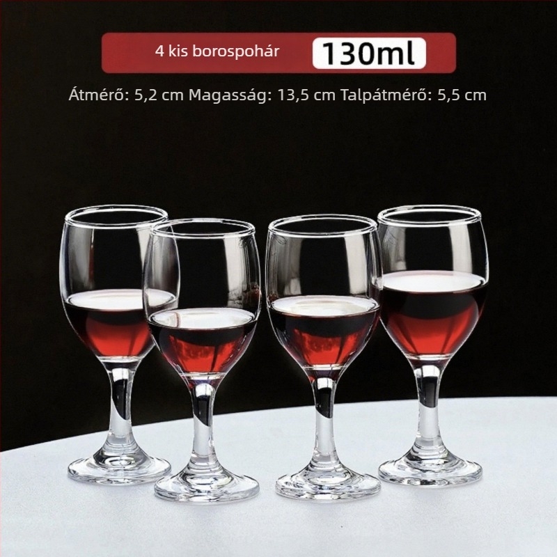 Borospohár, európai stílus, üveg, vastagított üveg, kapacitás 101–200 ml, Hongda