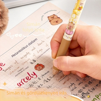Kaba Bear Cartoon zselés toll cserélhető patronnal, műanyag testtel, diákoknak