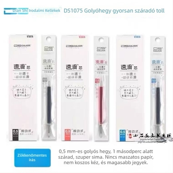 DS-1075 tollbetét, 0,5 mm, gyorsan száradó golyófej, nyomógombos típusú tollbetét