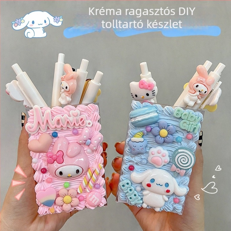 DIY készlet tolltartó készítéséhez rajzfilm dizájnnal az íróasztalhoz
