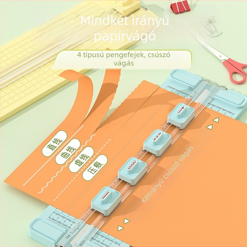 4 az 1-ben papírvágó, kétirányú vágás, műanyag kivitel, maximális vágási méret A4, márka No Worries