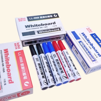 Fehér táblára való marker Leilei Stationery, Modell 0415-9, Chunle CL-588, Műanyag ház, Vonalvastagság 3 mm, Dobozos csomagolás