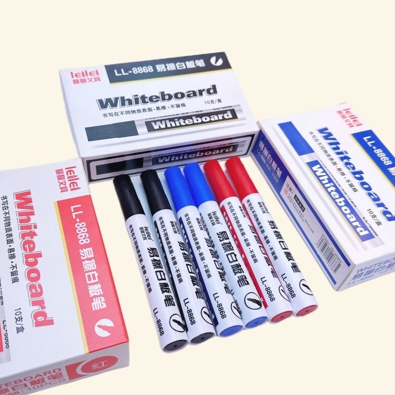Fehér táblára való marker Leilei Stationery, Modell 0415-9, Chunle CL-588, Műanyag ház, Vonalvastagság 3 mm, Dobozos csomagolás