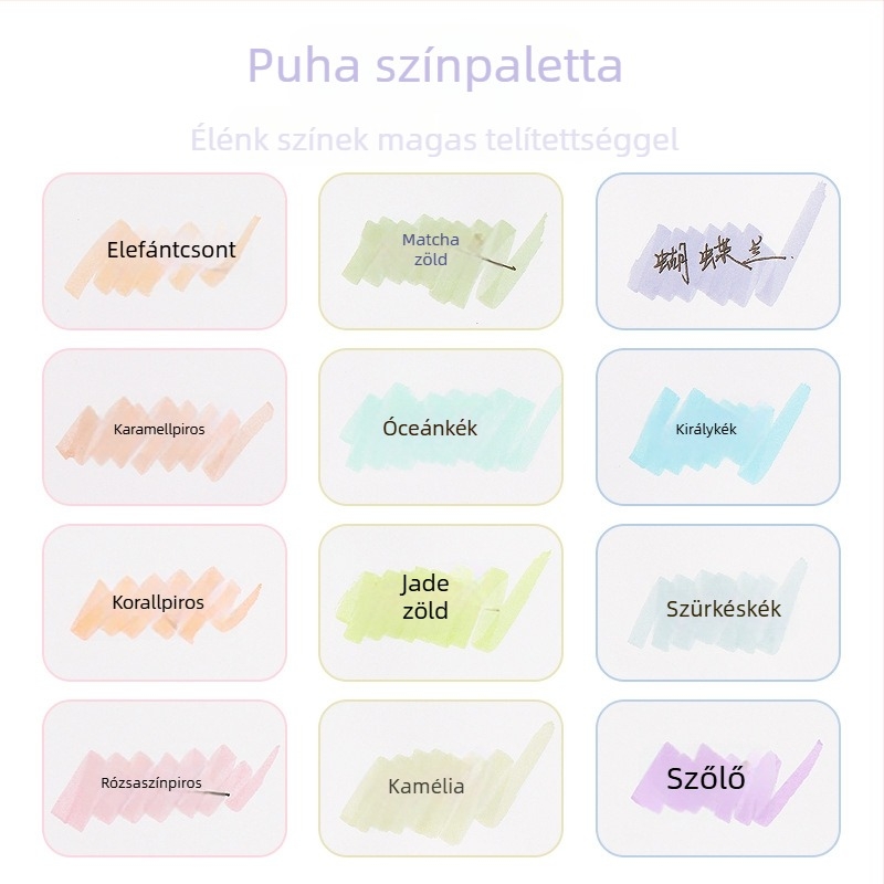 Gradient színű szemvédő jelölő toll diákok számára, divatos több színű marker ferde hegggyel naplóíráshoz
