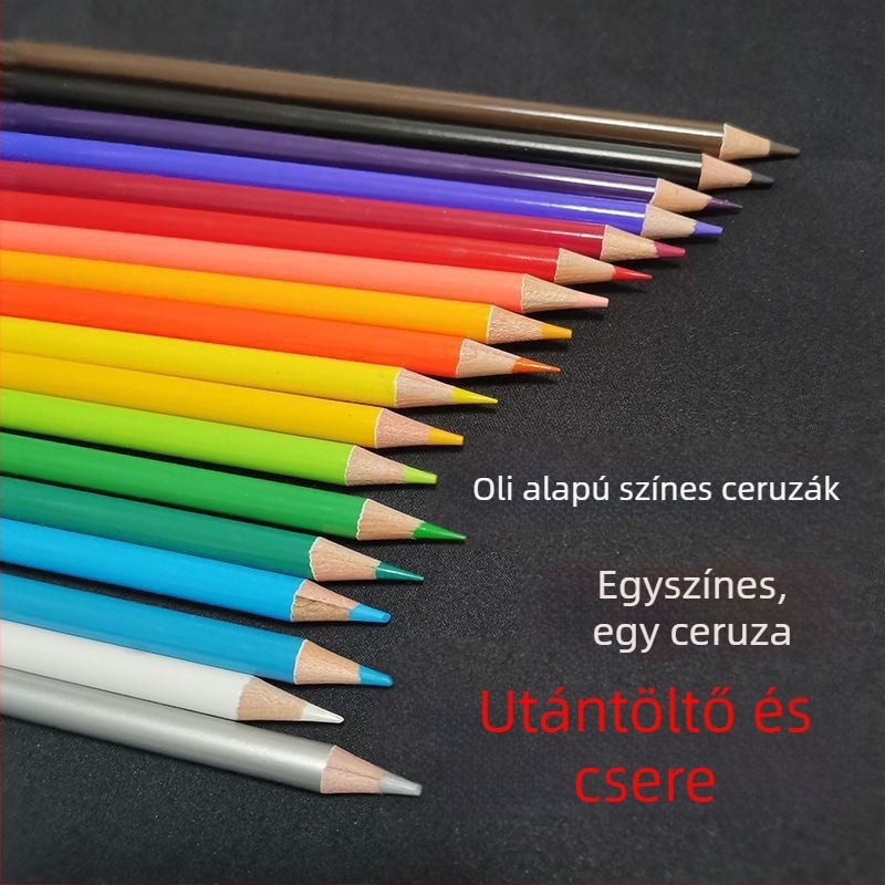 Mingshuo Olaj-alapú színes ceruza helyettesítő csomag — fa tokkal, rögzített, egy darab heg