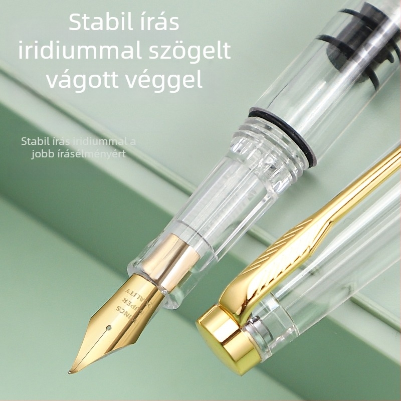 Töltő toll nagy kapacitású, átlátszó testtel, tanároknak (jegyzeteléshez; logó testreszabás)