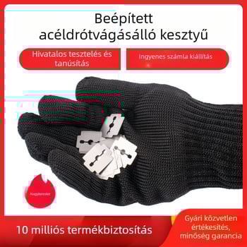 Hard Shield vágásbiztos kesztyű acéldrót maggal, megvastagított, öt szintű taktikai kialakítás biztonsági és mentési feladatokra