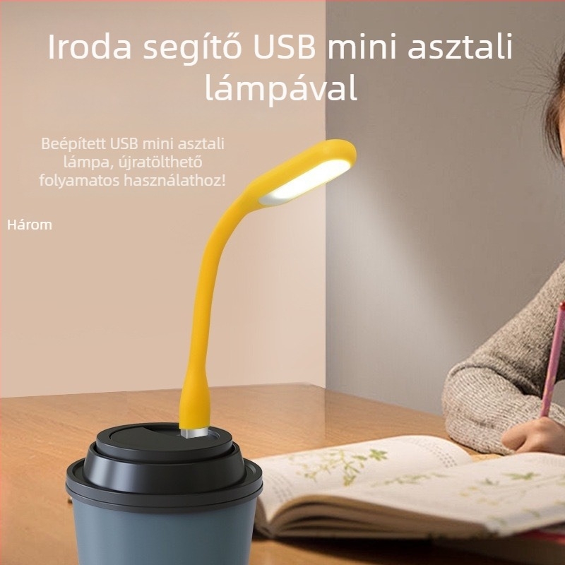 Többfunkciós irodai készlet tolltartóval és kávéscsészével, modell 1101, műanyag, kerek, logó nélküli