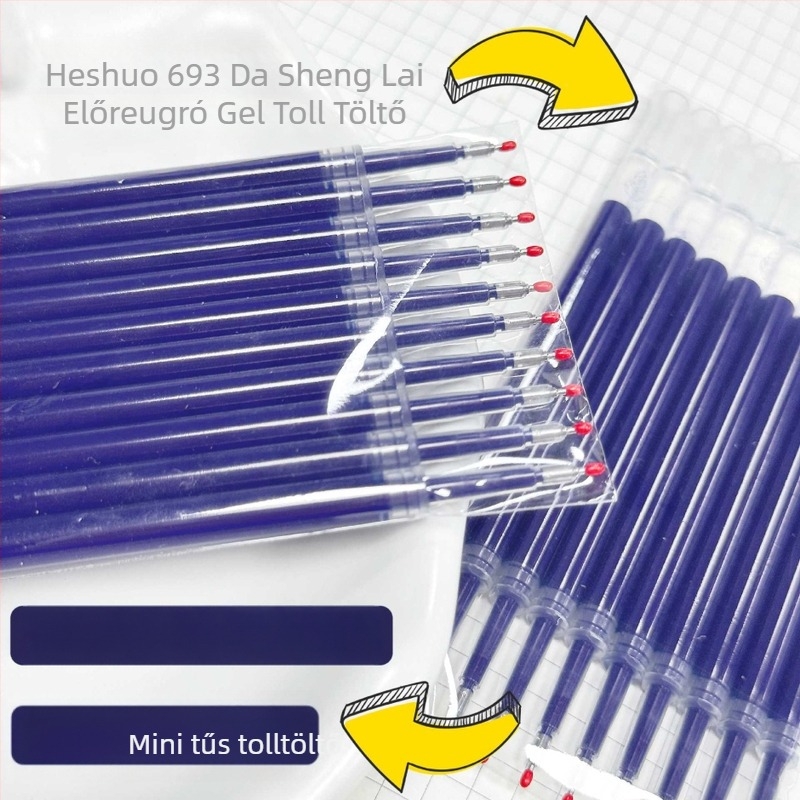 Heshuo nyomógombos tollrefill, műanyag test, 0,5 mm vonalvastagság, modell Refill, csomagolás zacskóban