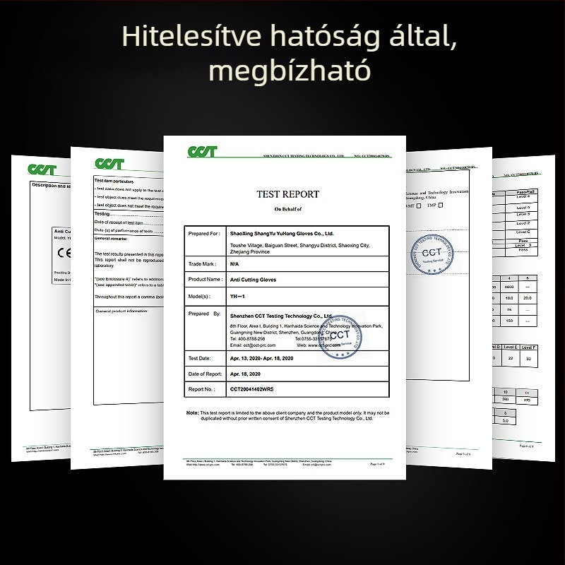 Yuhong 5. osztályú vágásbiztos kesztyűk, HPPR, konyhai és üvegkezelési használatra, barkács és faipari munkákhoz