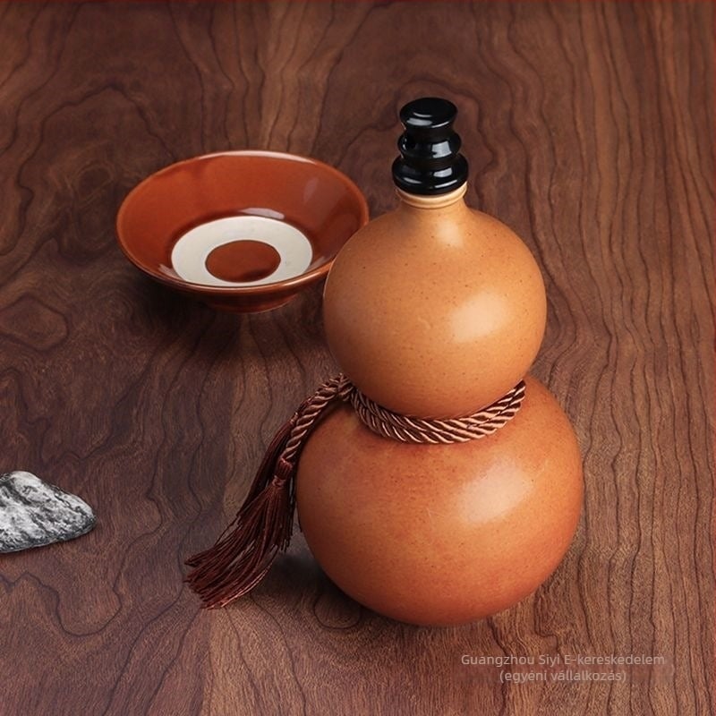 Kerámia borosüveg, tök alakú, retro záródású üveg, otthoni tároláshoz