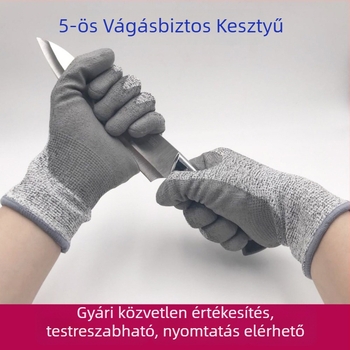 PU bevonatú tenyérkesztyűk, vágásbiztosak