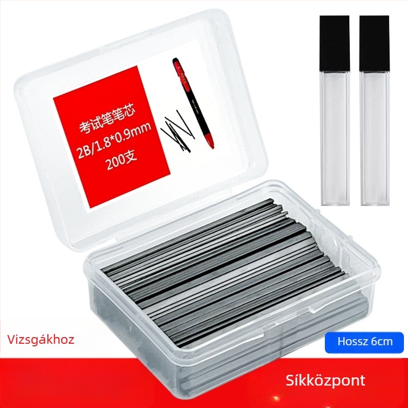 Vizsgára készült grafit-ceruza töltő, lapos heg, 2B, vonalvastagság 1,0 mm, válaszkártyákhoz