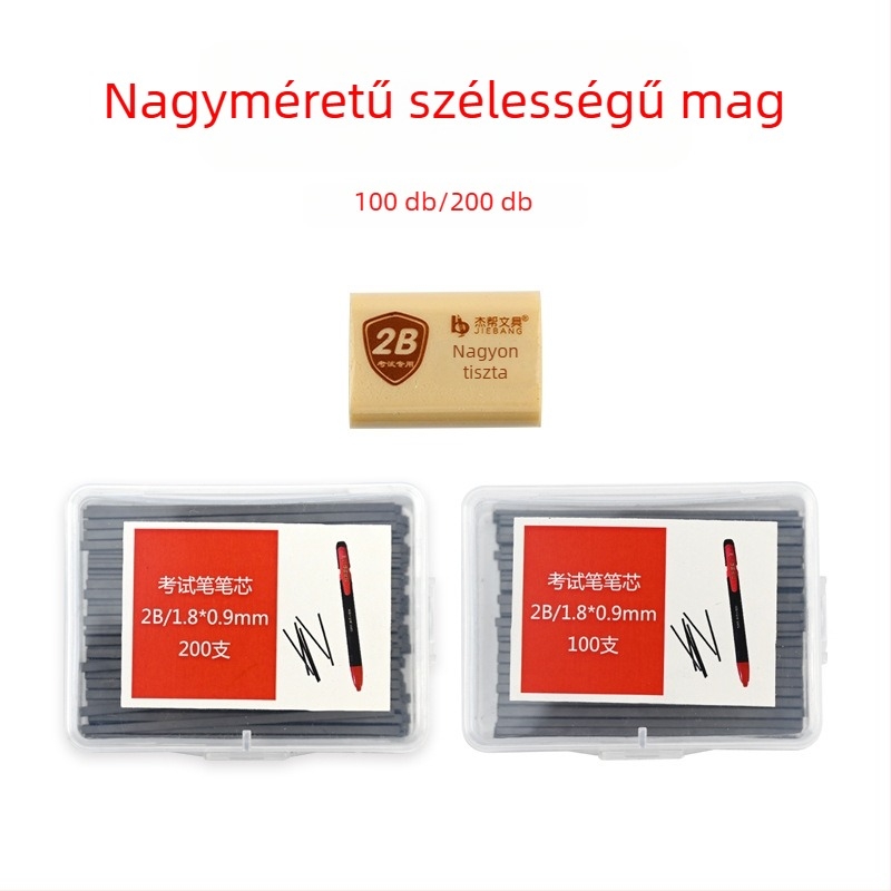 Vizsgára készült grafit-ceruza töltő, lapos heg, 2B, vonalvastagság 1,0 mm, válaszkártyákhoz