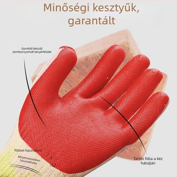 Valódi Wolf Line Notes munkavédelmi kesztyűk, csúszásmentes, kopásálló, vágásálló, gumikesztyűk építkezésekre