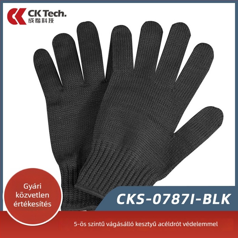 Chengkai Technology CKS-0787I-BLK Vágásálló kesztyűk, 5. szintű (mechanikai veszély), acélszálból burkolt védőkesztyű