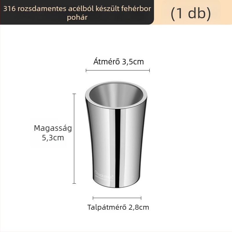 Clang 316 rozsdamentes acél szeszes ital pohár, 1–100 ml kapacitás, modern minimalista dizájn
