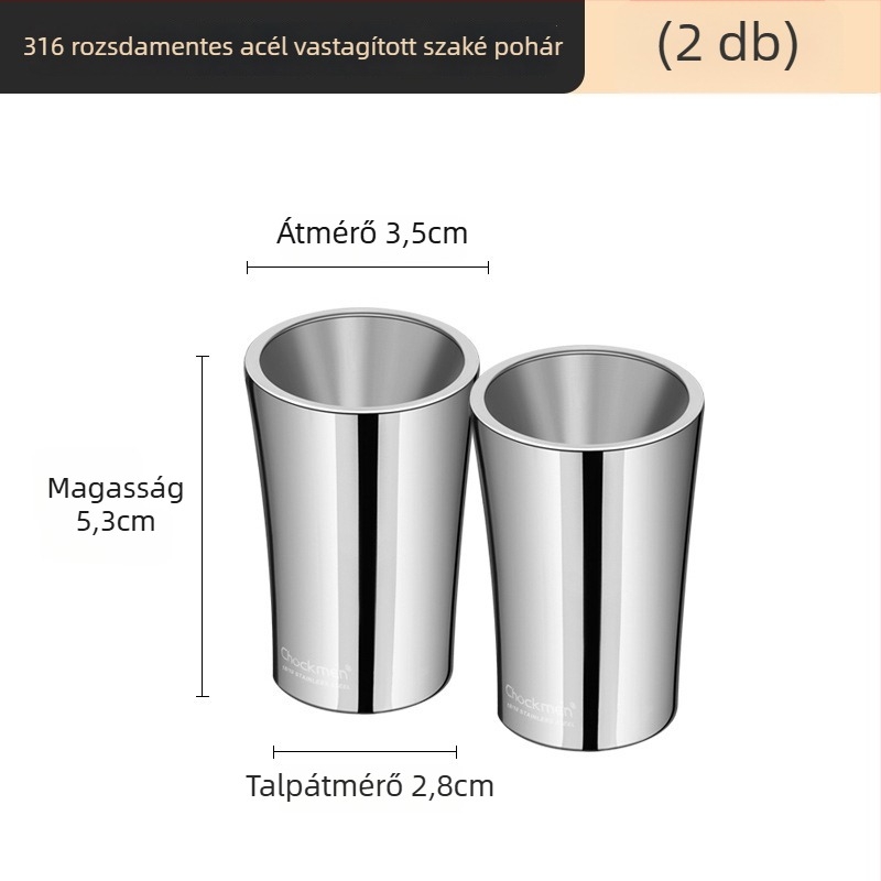 Clang 316 rozsdamentes acél szeszes ital pohár, 1–100 ml kapacitás, modern minimalista dizájn