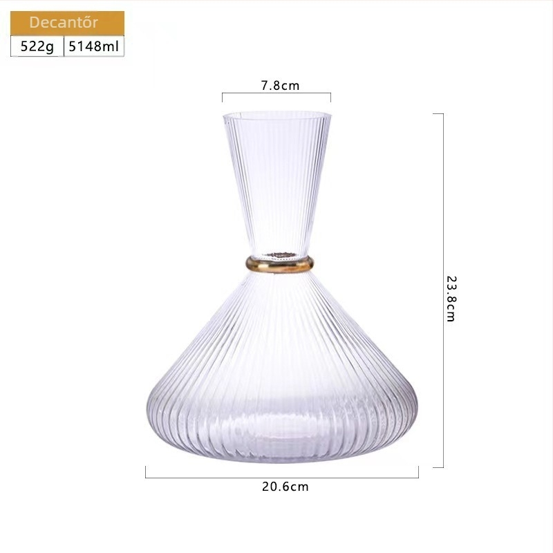 Ólommentes kristályüveg borkészlet, könnyű luxus retro stílus, 1 készlet logóval