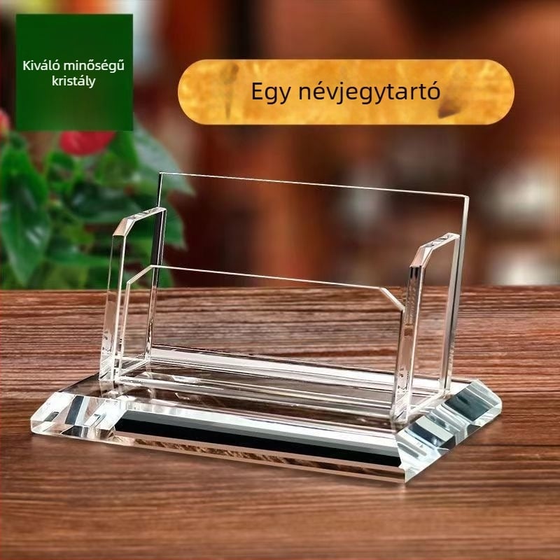 Recepciós kártyadoboz dönthető fedéllel és tolltartóval – elegáns asztali dekoráció hotellhez