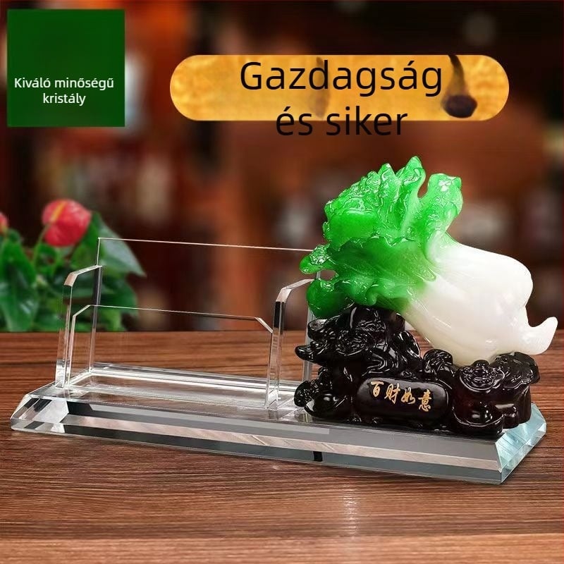 Recepciós kártyadoboz dönthető fedéllel és tolltartóval – elegáns asztali dekoráció hotellhez