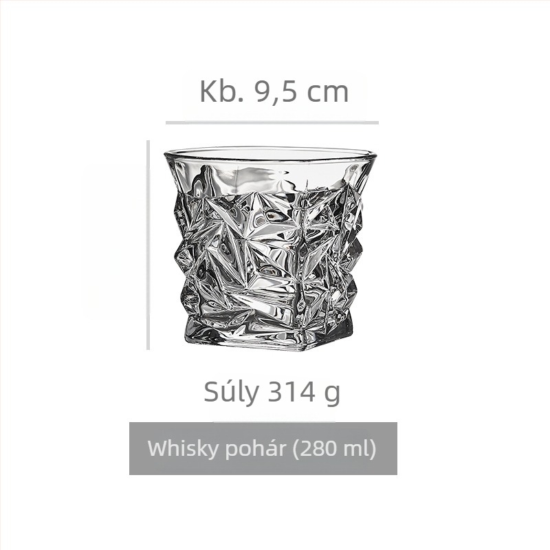 YuFeng Kristály whiskypohár, európai stílus, 301–400 ml kapacitás, Light Luxury Retro stílus, gyártás testreszabható