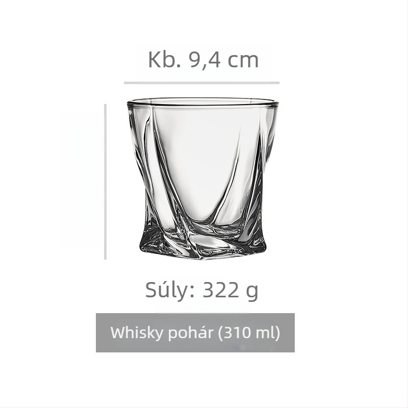 YuFeng Kristály whiskypohár, európai stílus, 301–400 ml kapacitás, Light Luxury Retro stílus, gyártás testreszabható