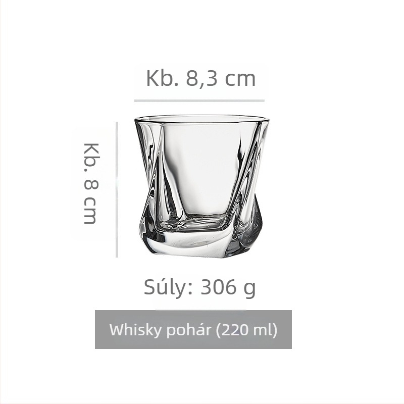 YuFeng Kristály whiskypohár, európai stílus, 301–400 ml kapacitás, Light Luxury Retro stílus, gyártás testreszabható