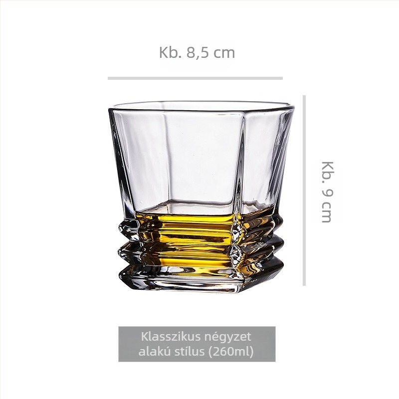 YuFeng Kristály whiskypohár, európai stílus, 301–400 ml kapacitás, Light Luxury Retro stílus, gyártás testreszabható