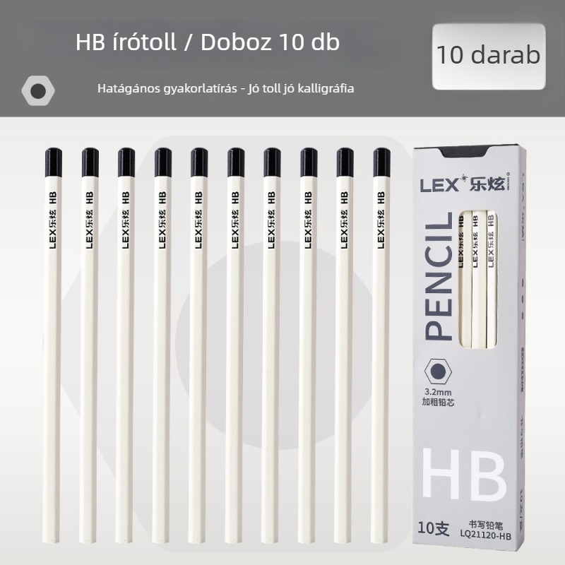 HB grafitű hatszögletű fa ceruza korrekciós fogással, 3,2 mm vastag grafit, íráshoz általános iskolában