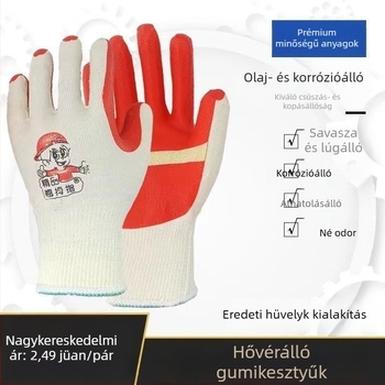 Ipari fóliás munkavédelmi kesztyűk — újrafelhasználható, kopásálló, csúszásmentes és vágásálló, építkezésekhez és bányászathoz, hossza 25 cm