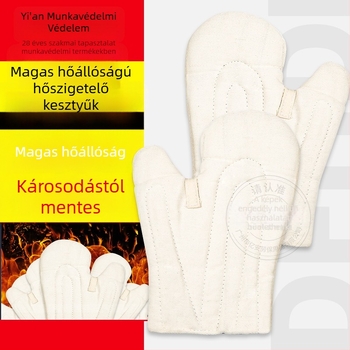 Ostrich Hőálló vágásbiztos ipari védőkesztyű, pamuttal bélelt twill vászon, quiltelt, sütők, kazánok és magas hőmérsékletű munkákhoz
