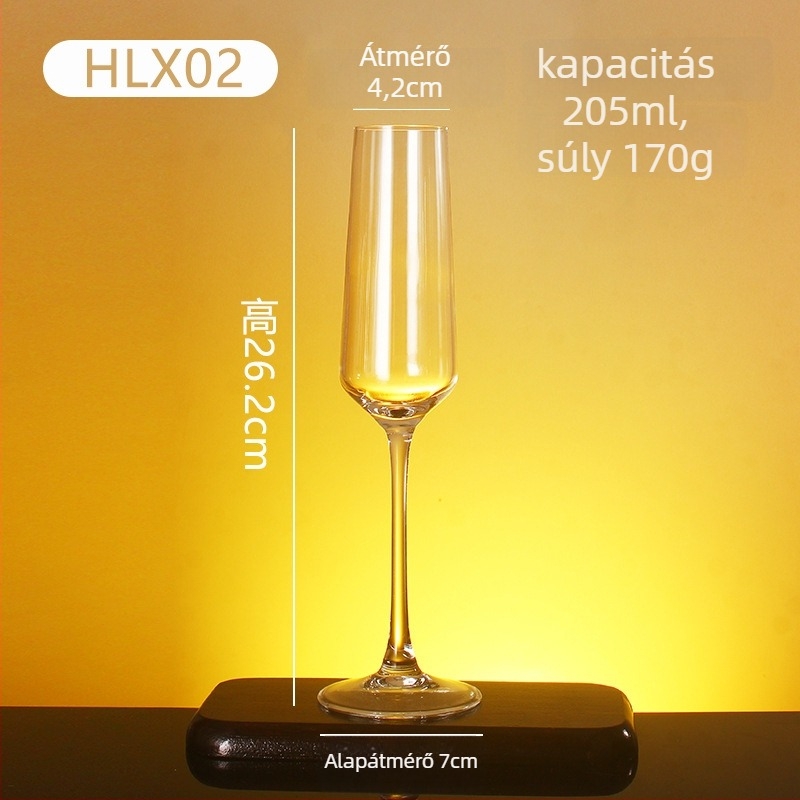 Kristály pezsgőpohár készlet – modern egyszerű stílus, 101–200 ml űrtartalom, logónyomtatás elérhető