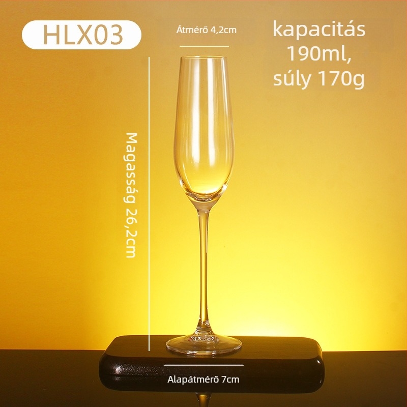 Kristály pezsgőpohár készlet – modern egyszerű stílus, 101–200 ml űrtartalom, logónyomtatás elérhető