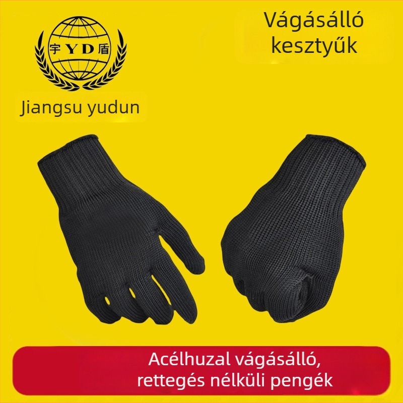 Yudun acélhuzalos vágásbiztos kesztyűk, kopásállóak, csúszásmentesek, lélegzők, asztalosmunkákhoz és hegesztéshez